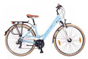 Kerékpár Neuzer Trekking Ravenna 100 női babyblue/ fehér-krém 19