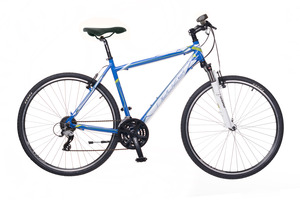 Kerékpár Neuzer Cross X2 férfi kék/fehér-zöld 21